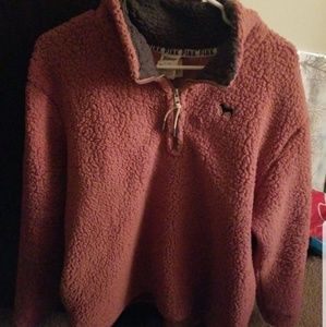 VS pink sherpa half zip
